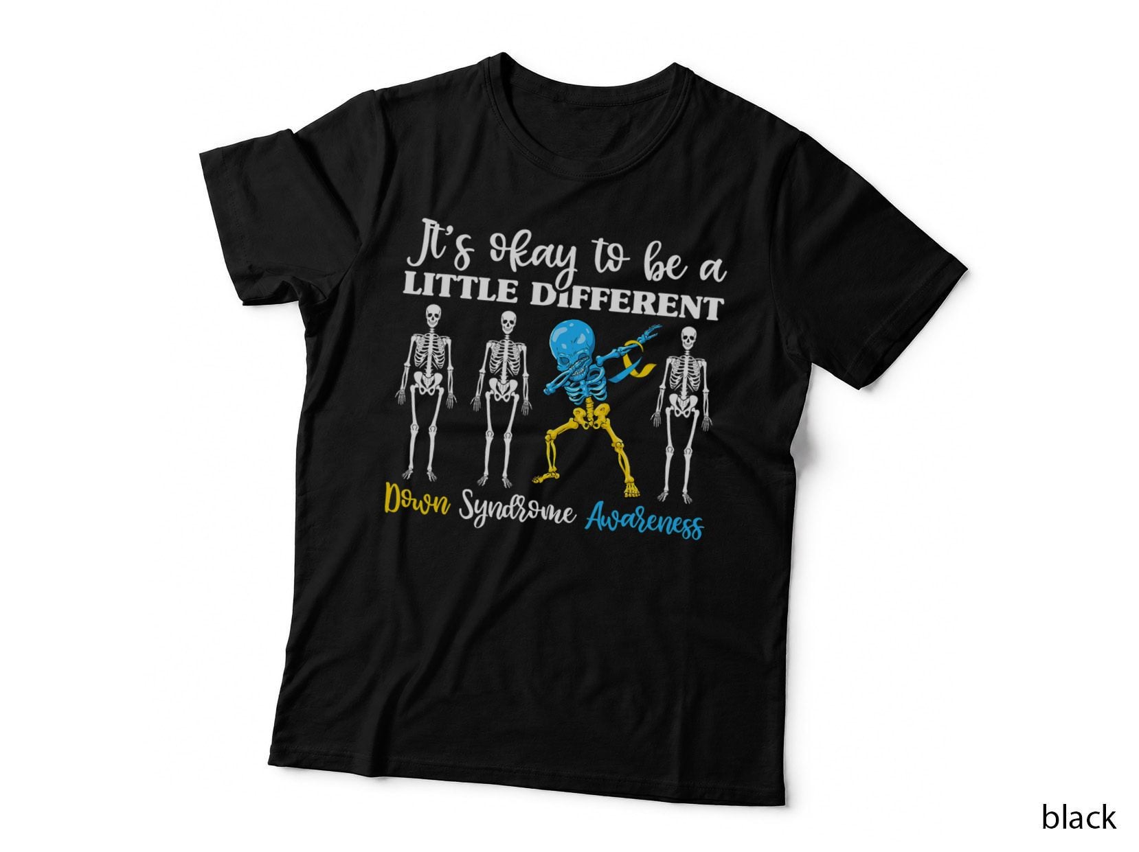 World Down Syndrome Awareness Day Shirt Dabbing Kid Skeleton T-Shirt
