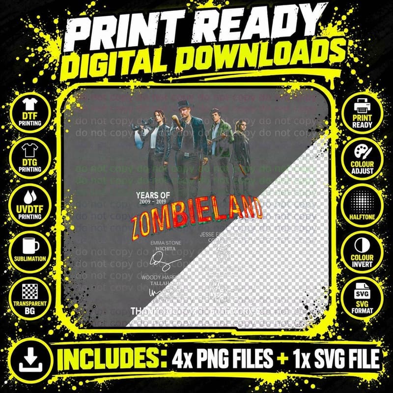 Zombieland Movie Poster T-Shirt, Horror Fan Tee Png SVG Digital Bundle