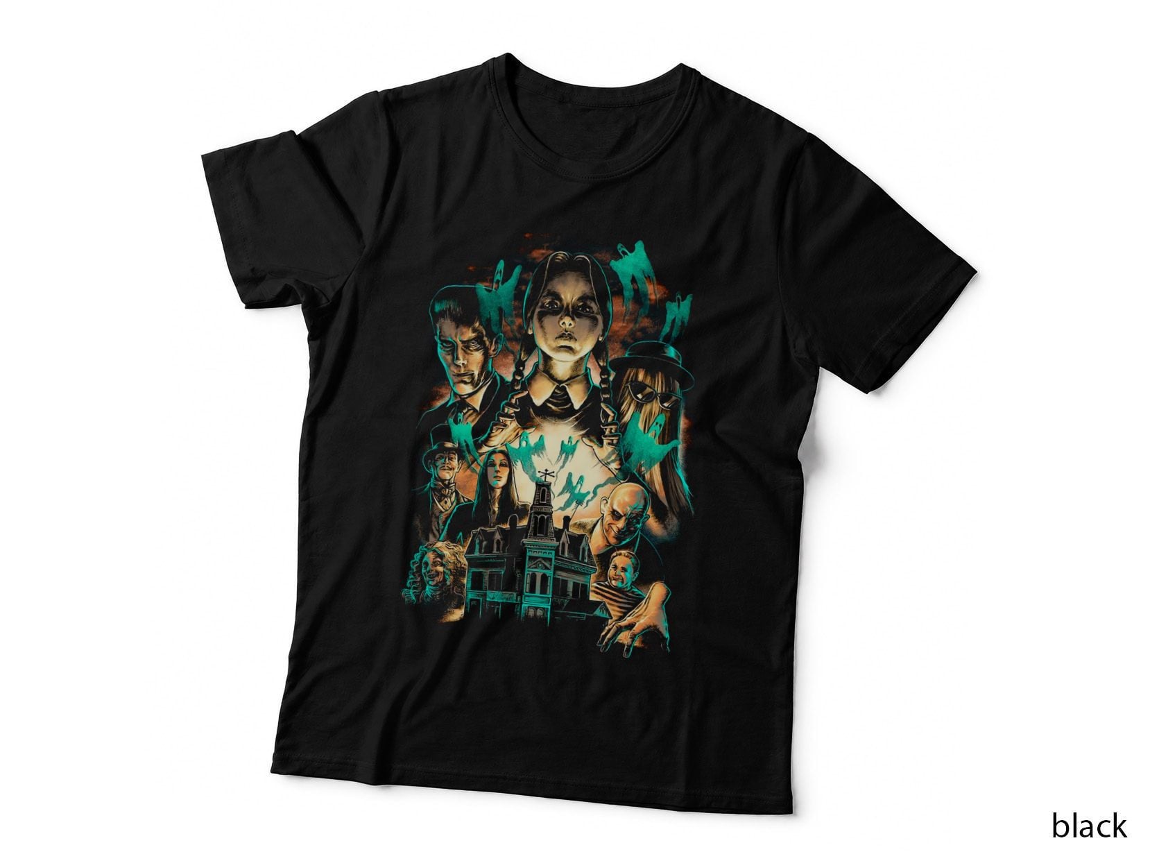 Adams Family Halloween Costume T-Shirt, Horror Movie Fan, Trick or Treat Print