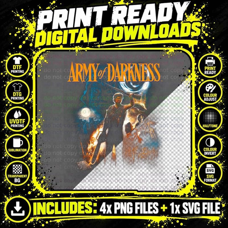 Army of Darkness T-Shirt, Horror Movie Fan Gift Png SVG Digital Bundle