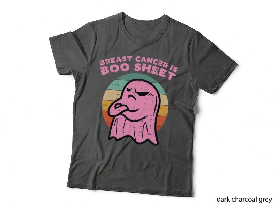 Breast Cancer Is Boo Sheet Ghost Retro Halloween Awareness T-Shirt