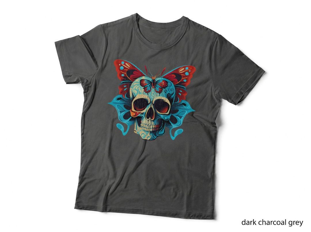 Butterfly Skull Graphics Where Beauty Meets the Macabre T-Shirt