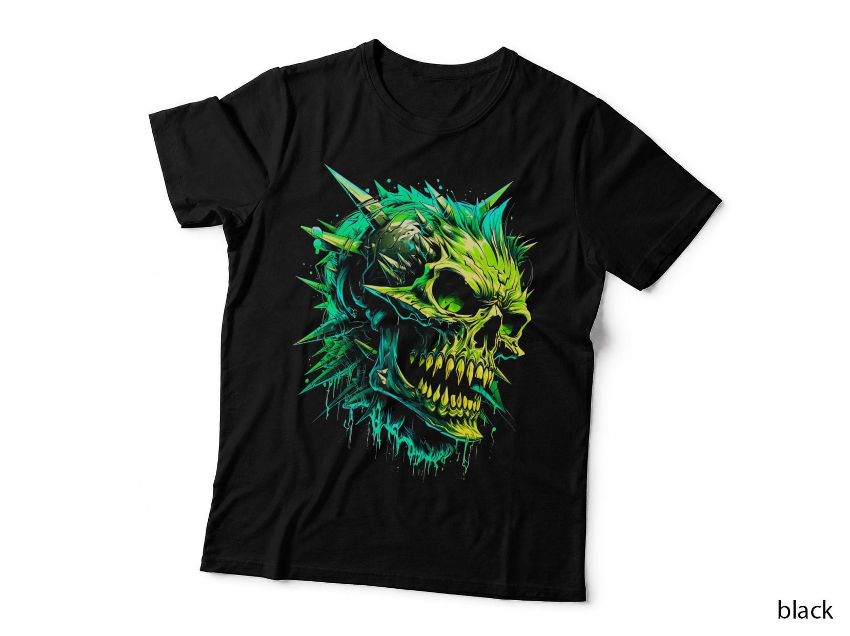 Calavera Verde T-Shirt, Halloween Costume, Sugar Skull Print