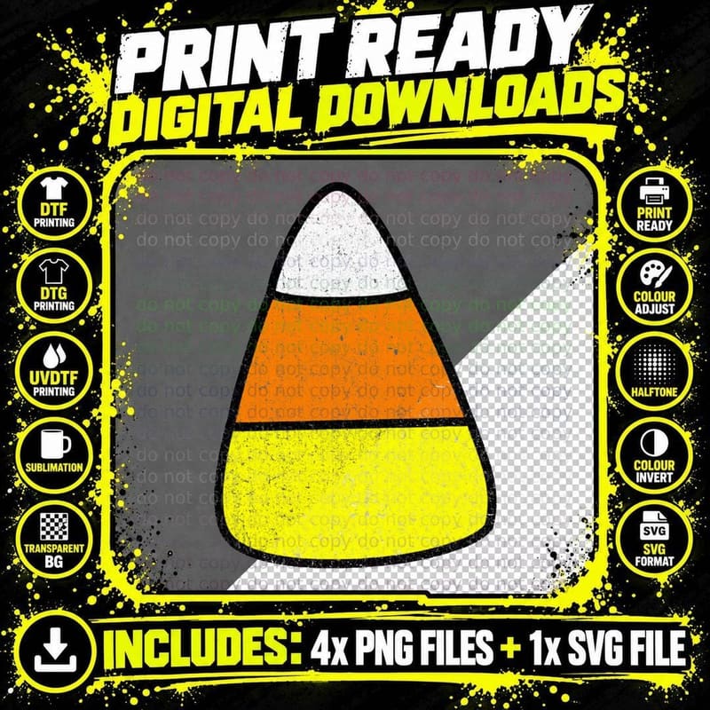 Candy Corn Costume Shirt Vintage Halloween Men Women Png SVG Digital Bundle