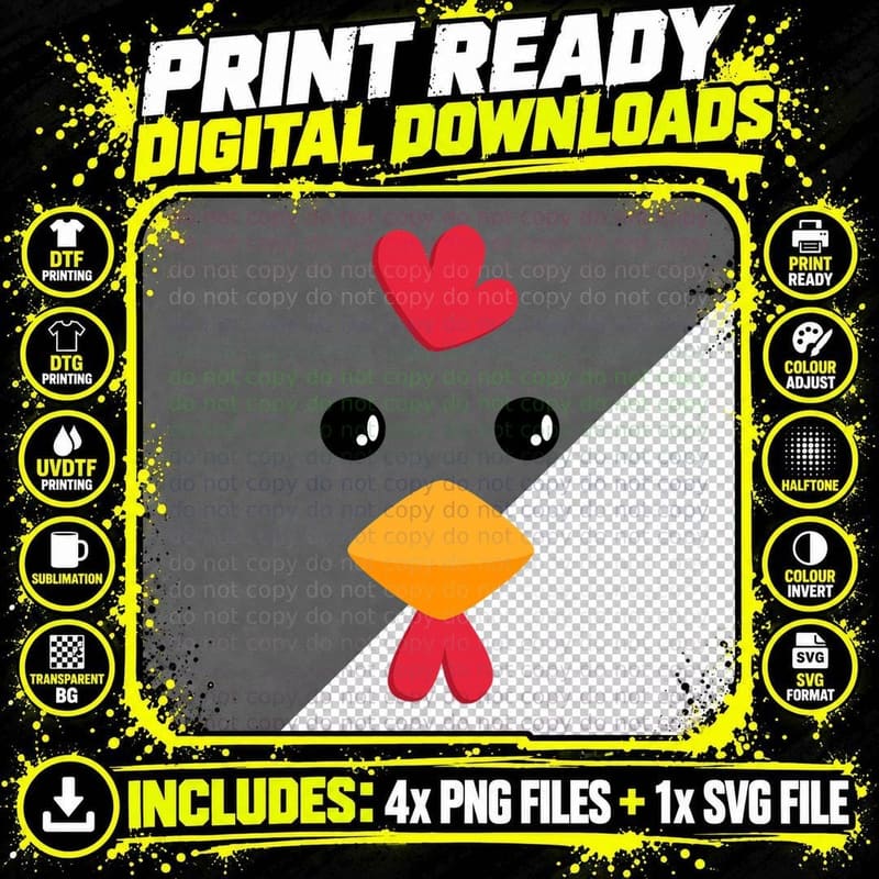 Chicken Halloween Costume Shirt Funny Kids Adults T-Shirt Png SVG Digital Bundle
