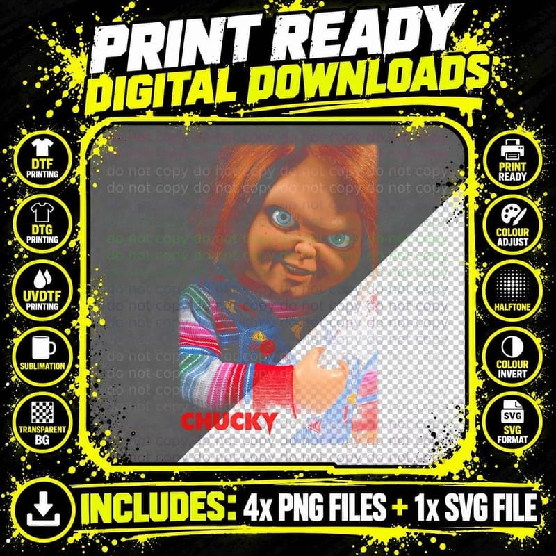 Chucky Horror Doll T-Shirt, Killer Doll Print Png SVG Digital Bundle
