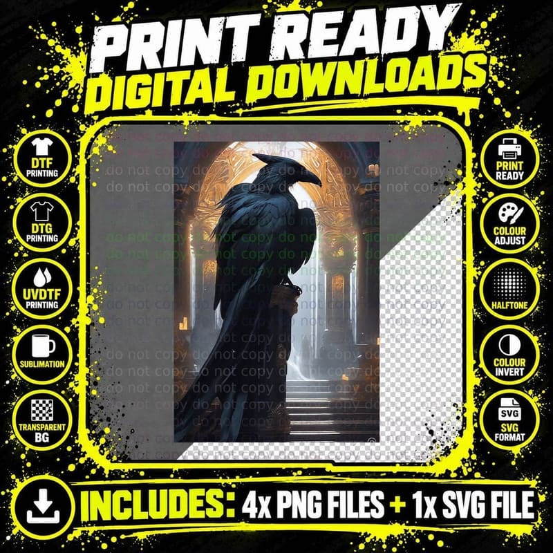 Cryptid Chronicles Lovecraftian Horror Raven Fantasy Png SVG Digital Bundle
