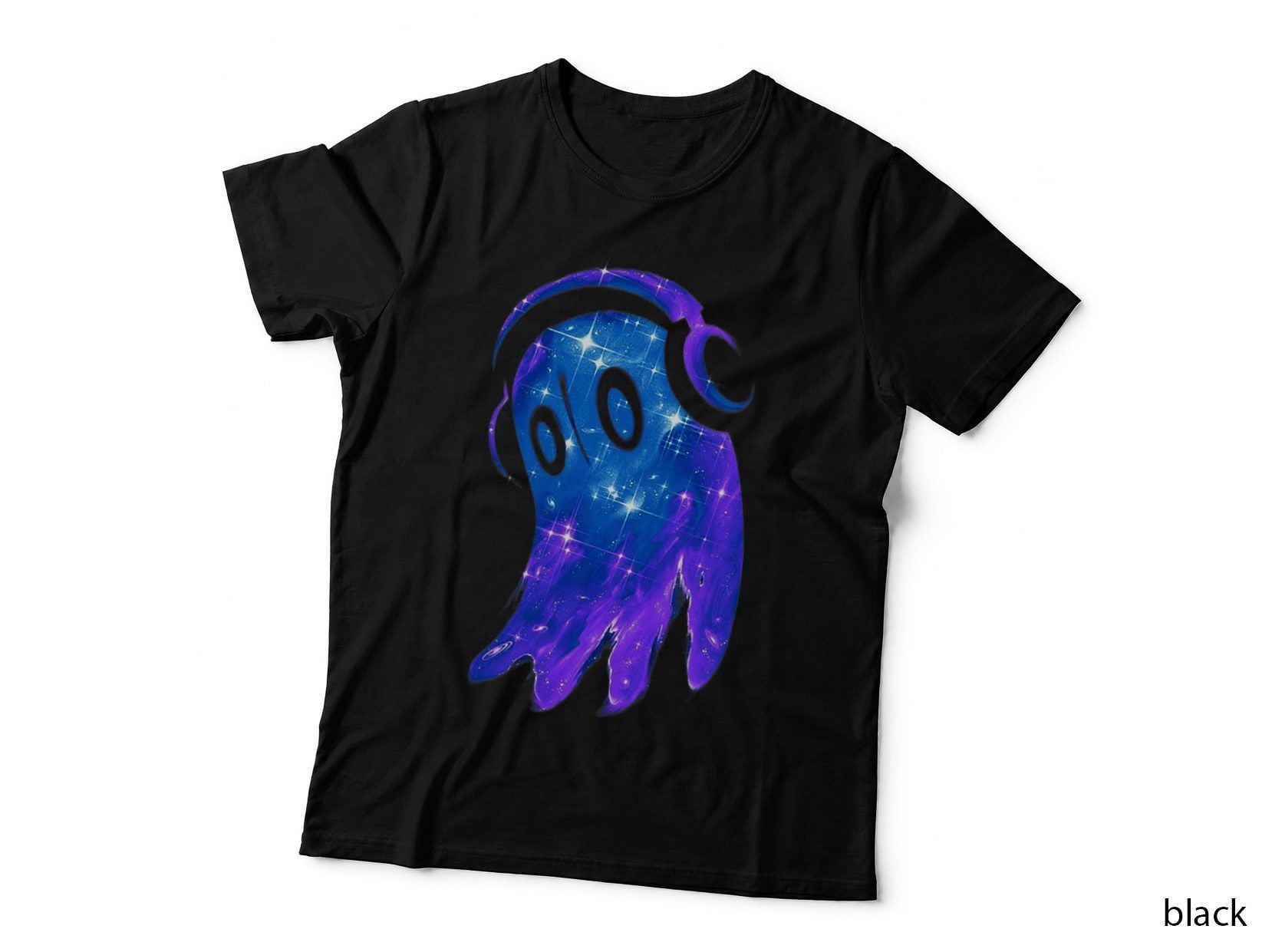 Cute Ghost Wearing Headphones Halloween Ghost T-Shirt
