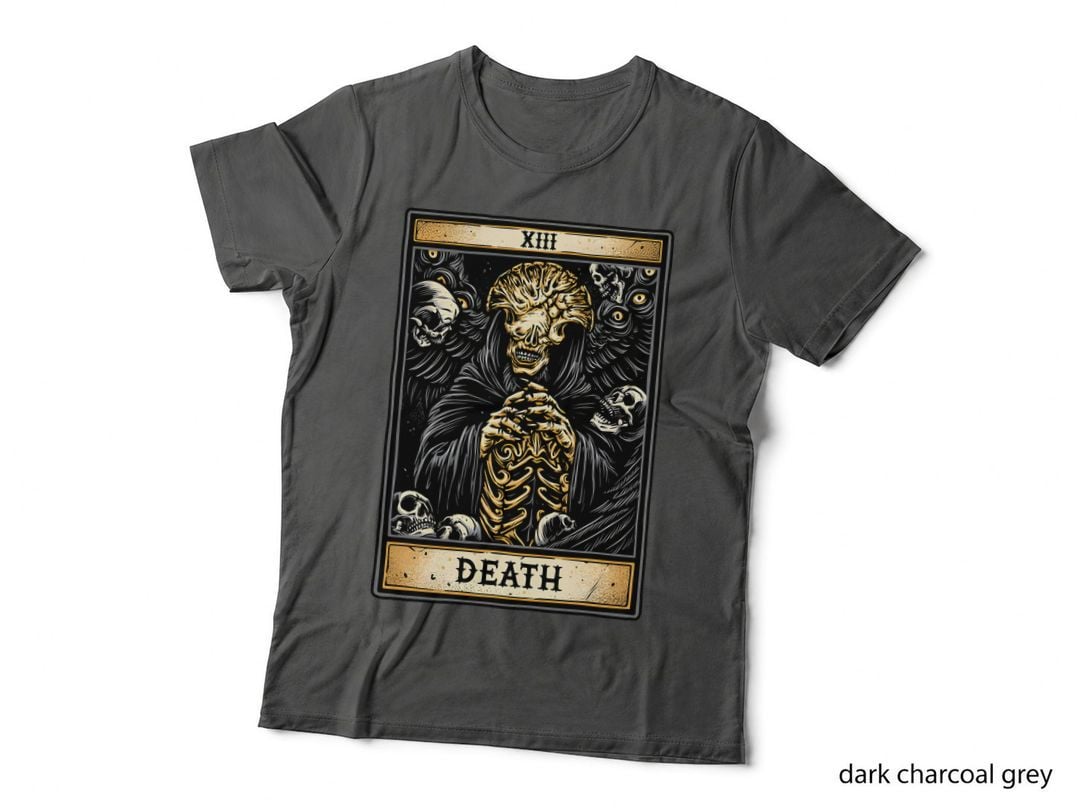 Dark Gothic Death Tarot Card Skeleton Occult Horror T-Shirt