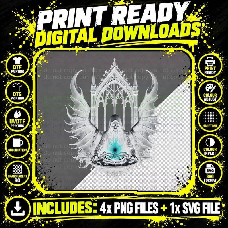 Dark Gothic Skeleton Shirt, Skull, Grunge, Occult Png SVG Digital Bundle