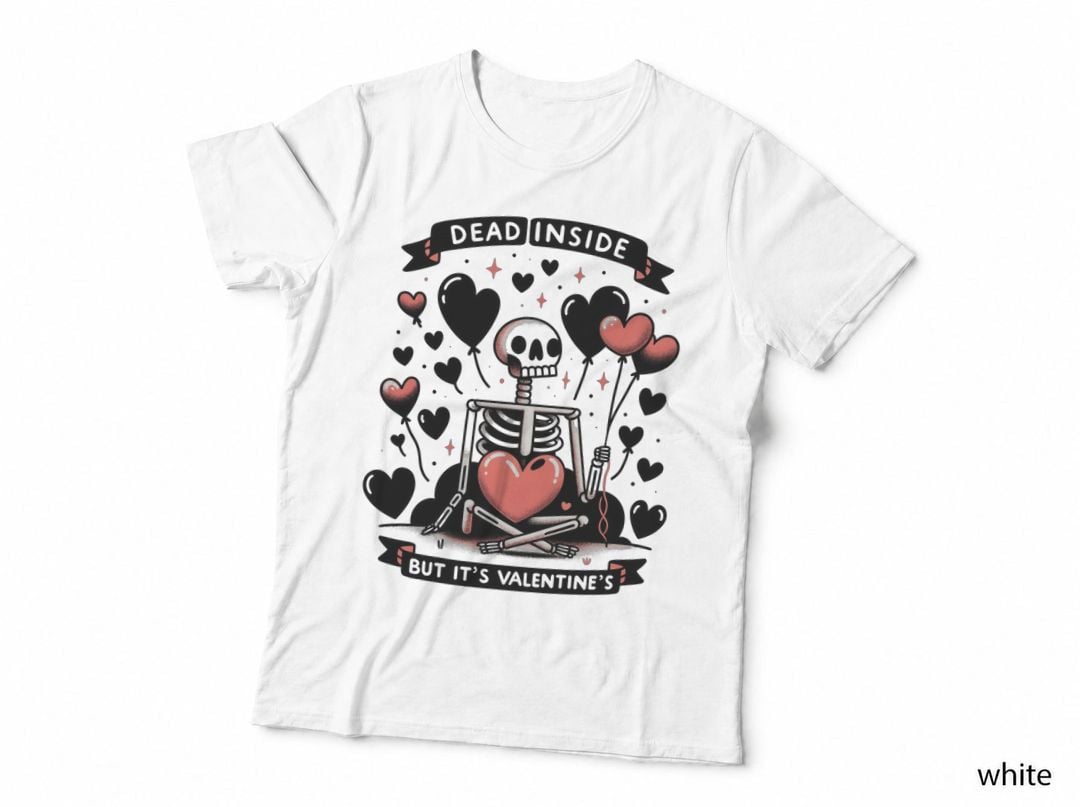 Dead Inside Skeleton Heart T-Shirt, Gothic Apparel, Dark Art Print