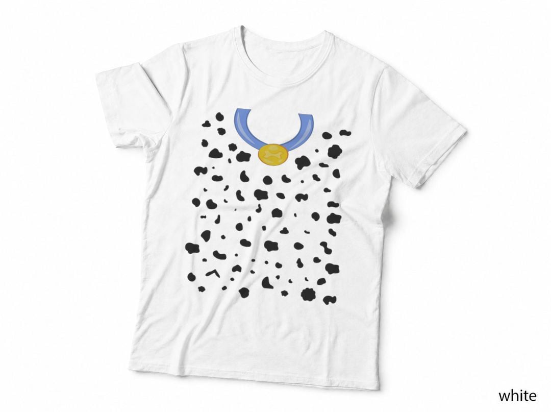 Dog Dalmatian Costume Dalmatians Spots Puppy Print Halloween T-Shirt