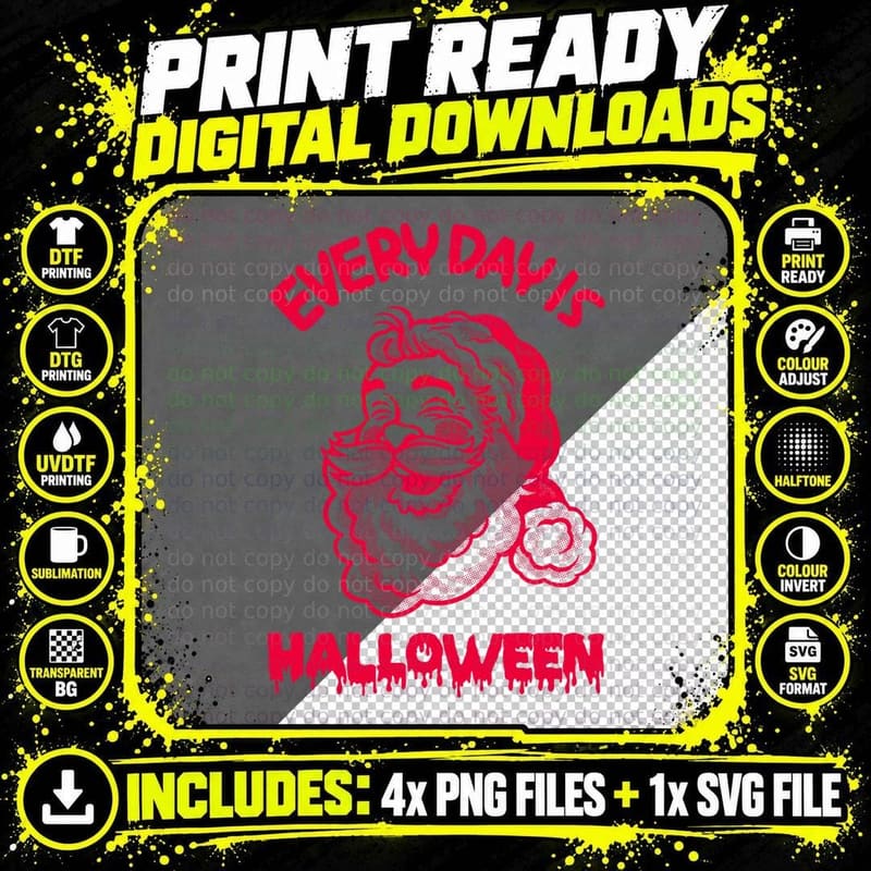 Every Day Is Halloween T-Shirt Png SVG Digital Bundle