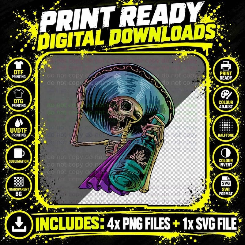 F0. NEW Batcheshalloweenhalloween-005Mexican Skull Png SVG Digital Bundle