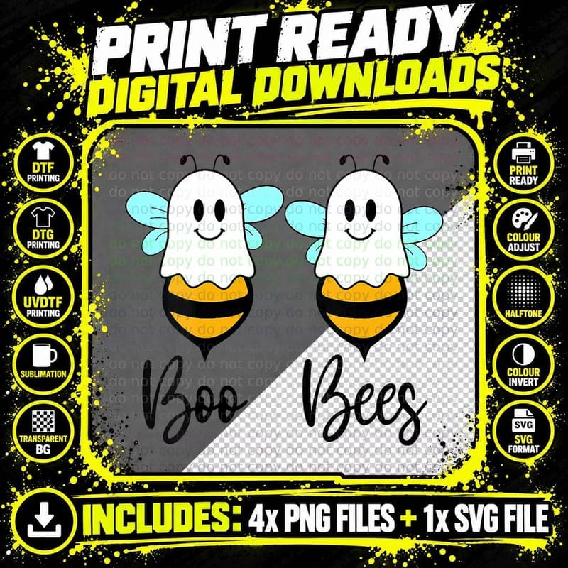 F0. NEW Batcheshalloweenhalloween-005Womens Funny Bees Png SVG Digital Bundle