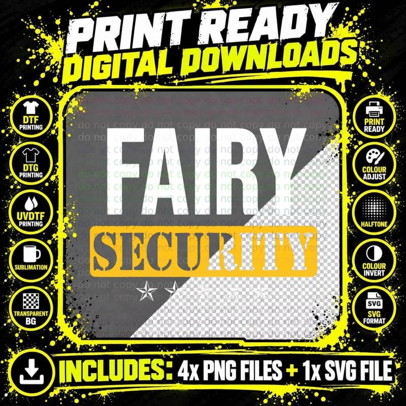 Fairy Security Birthday Family Dad Mom Halloween Costume Png SVG Digital Bundle