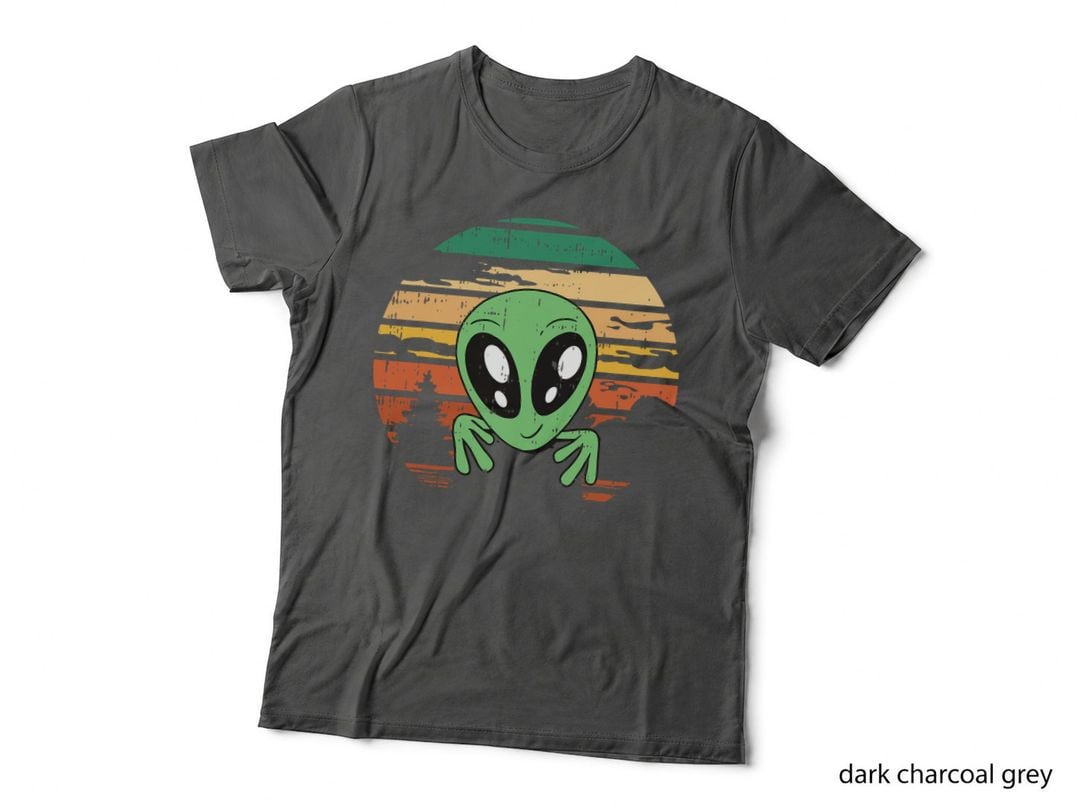 Funny Alien Halloween Costume Retro UFO Men Women Kids T-Shirt