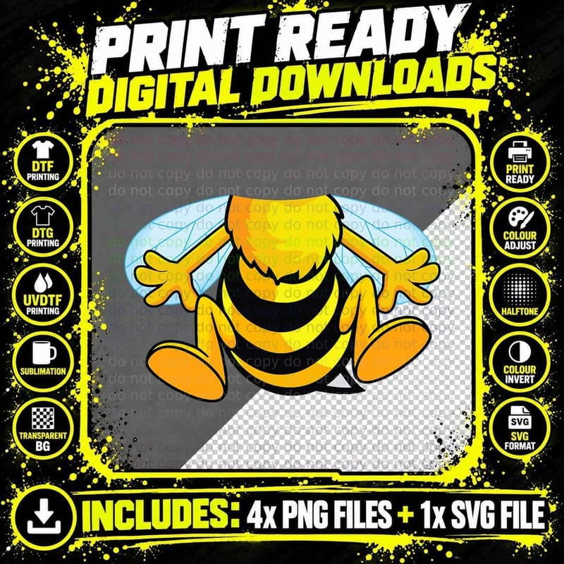 Funny Bee Costume Easy Shirt - Honeybee Halloween Cheap Png SVG Digital Bundle