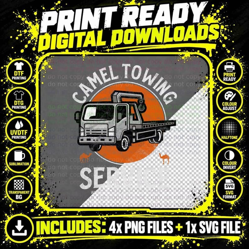 Funny Camel Towing Retro Adult Humor Saying Halloween Png SVG Digital Bundle