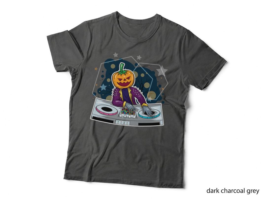 Funny Halloween DJ Pumpkin Turntables Zombie Men Women T-Shirt