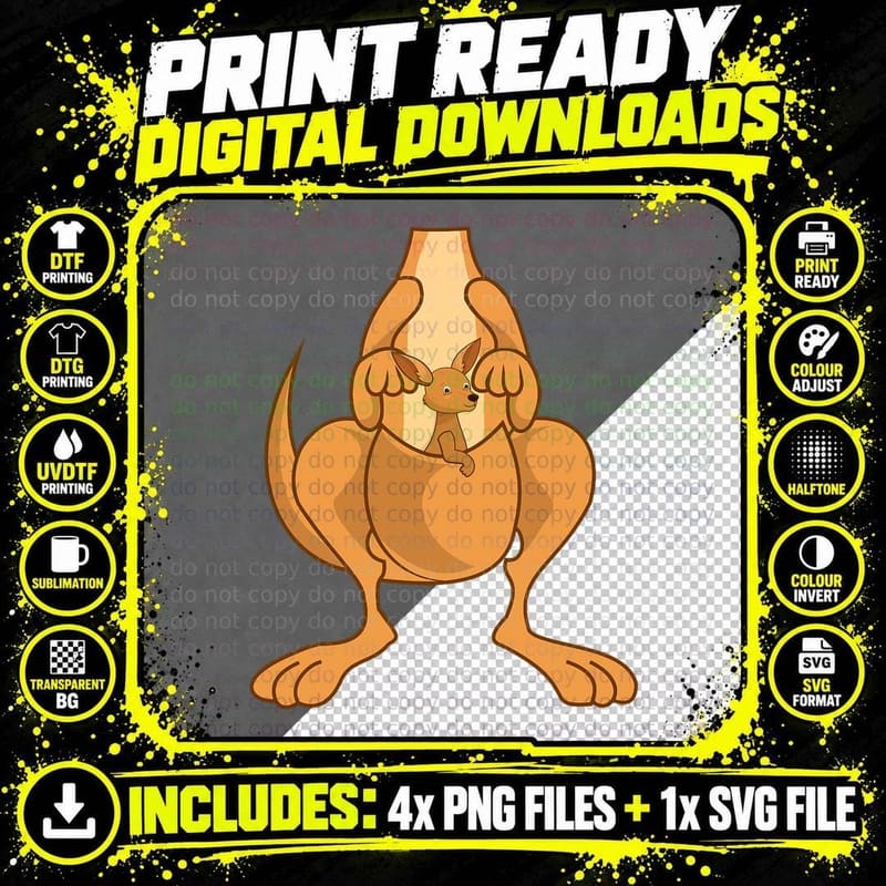 Funny Kangaroo Costume Art Halloween Easy DIY Outfit Png SVG Digital Bundle