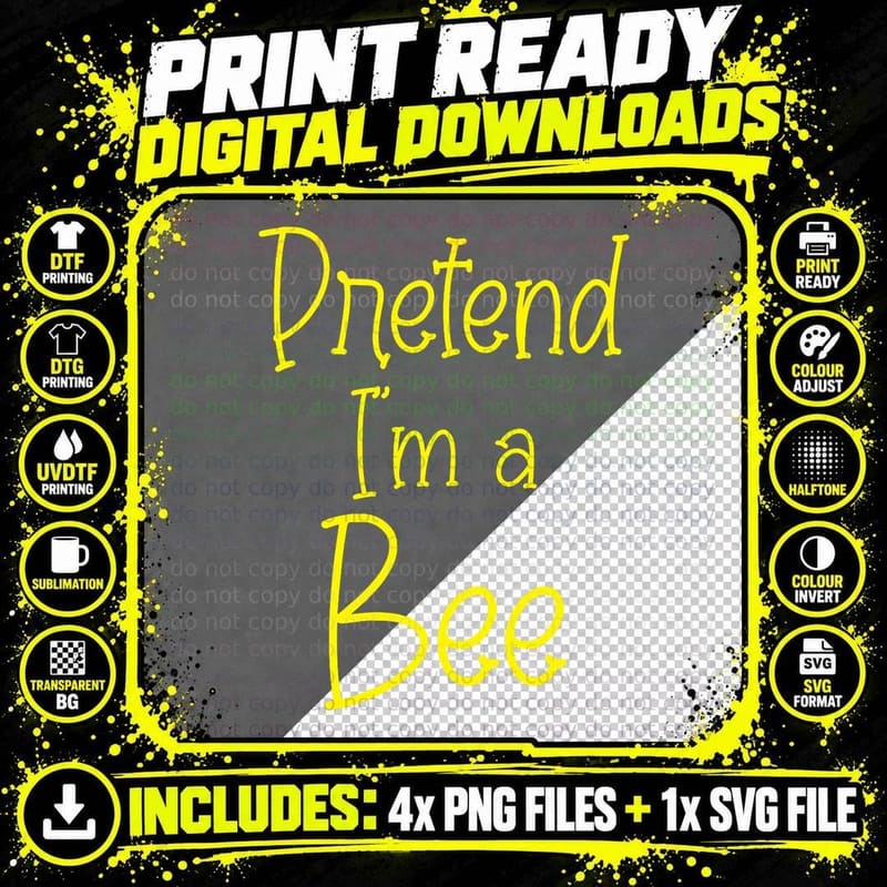 Funny Lazy Halloween Quotes Pretend I'm a Bee Last Png SVG Digital Bundle