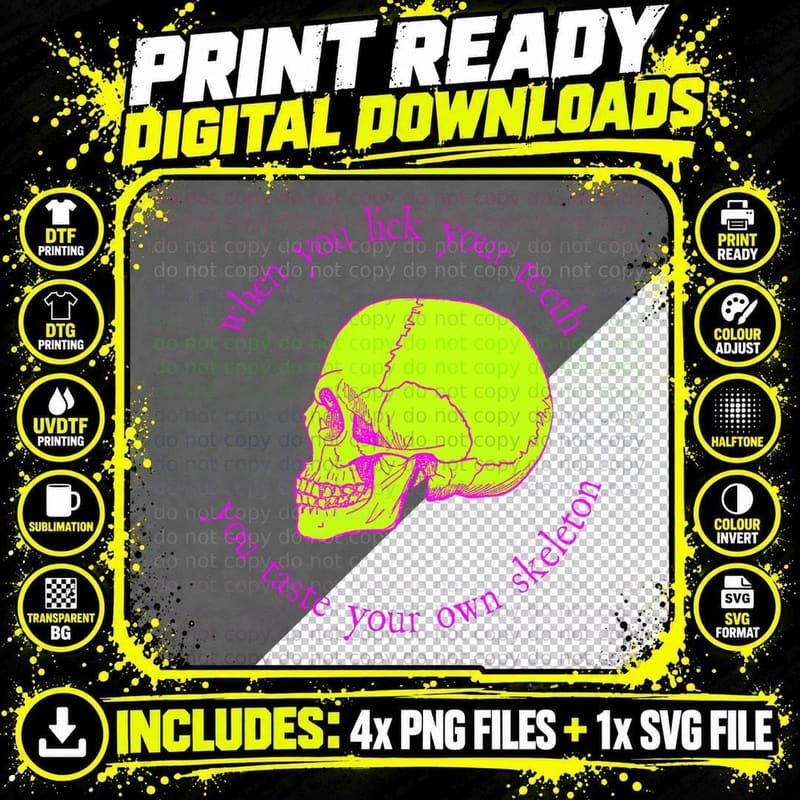Funny Weird Skeleton Meme T-Shirt Png SVG Digital Bundle