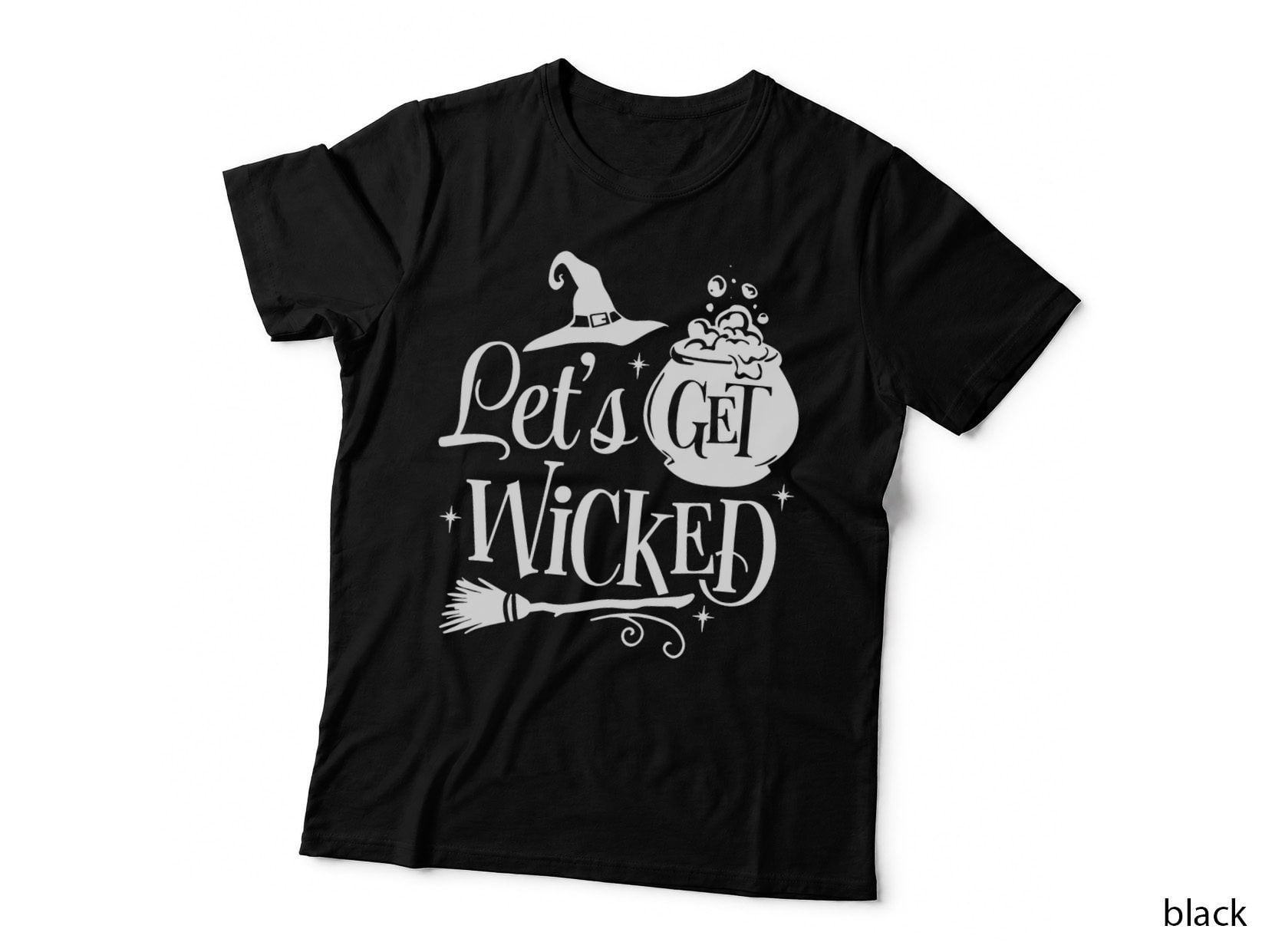 Funny Witch Let's Get Wicked Hello Halloween Witch Vibes T-Shirt