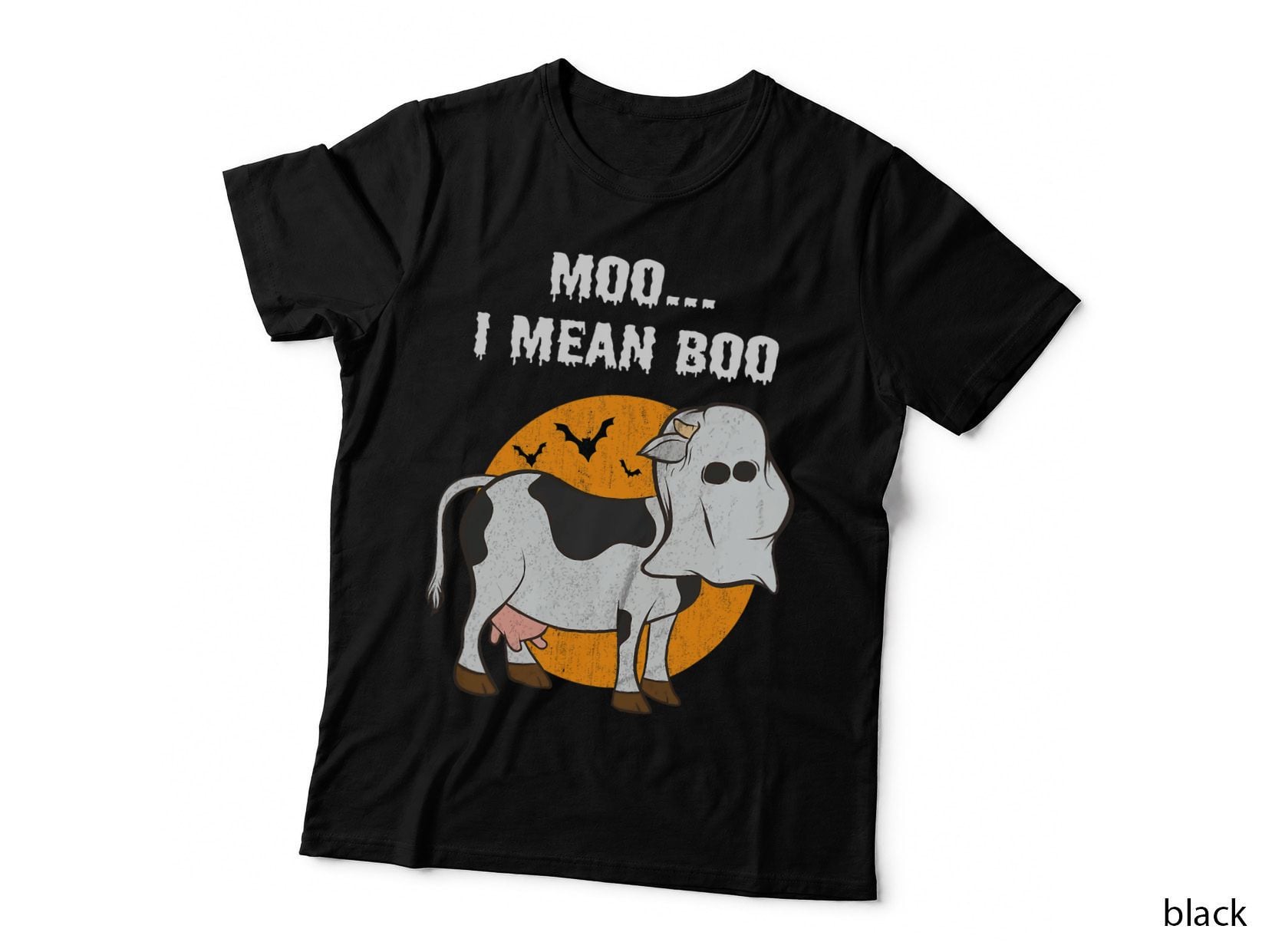 Ghost Cow Moo I Mean Boo Halloween T-Shirt