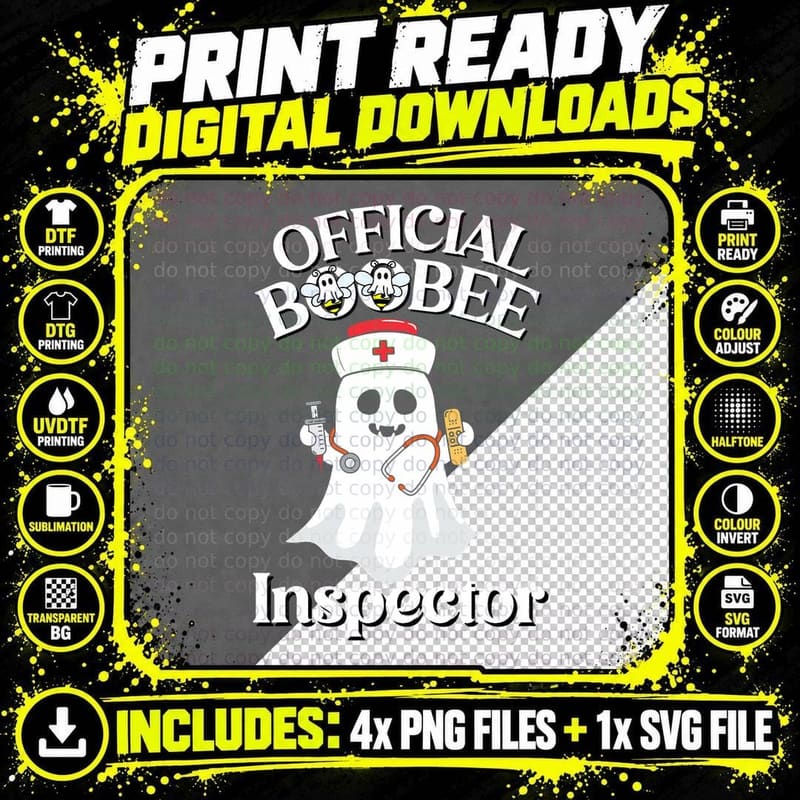 Ghost Nurse Inspector T-Shirt, Official Boobee Inspector Png SVG Digital Bundle
