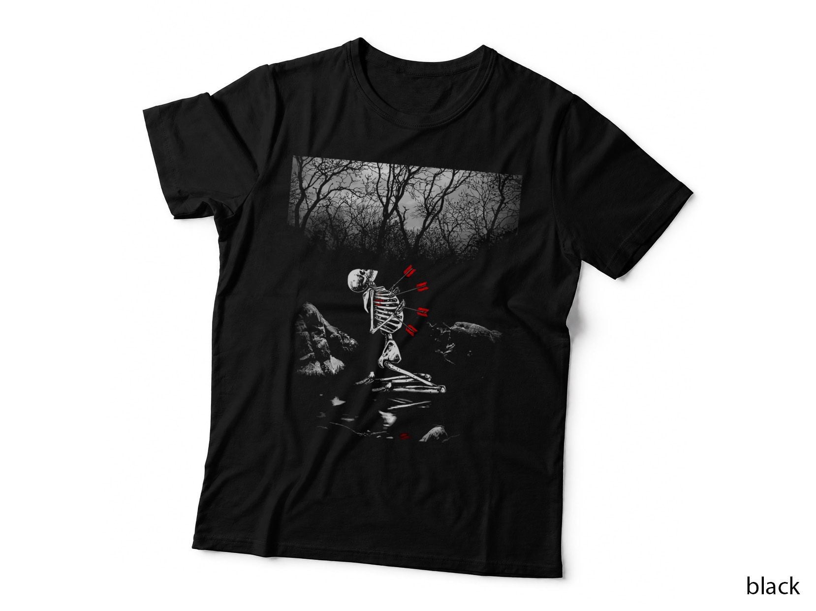 Goth Punk Skeleton Graphic Rock Grunge on Gothic Dark Art T-Shirt