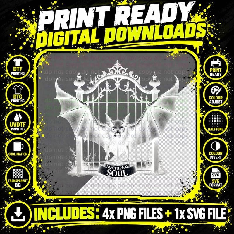 Gothic Cemerty Gate, Macabre, Gothic, Dark Aesthetic Png SVG Digital Bundle