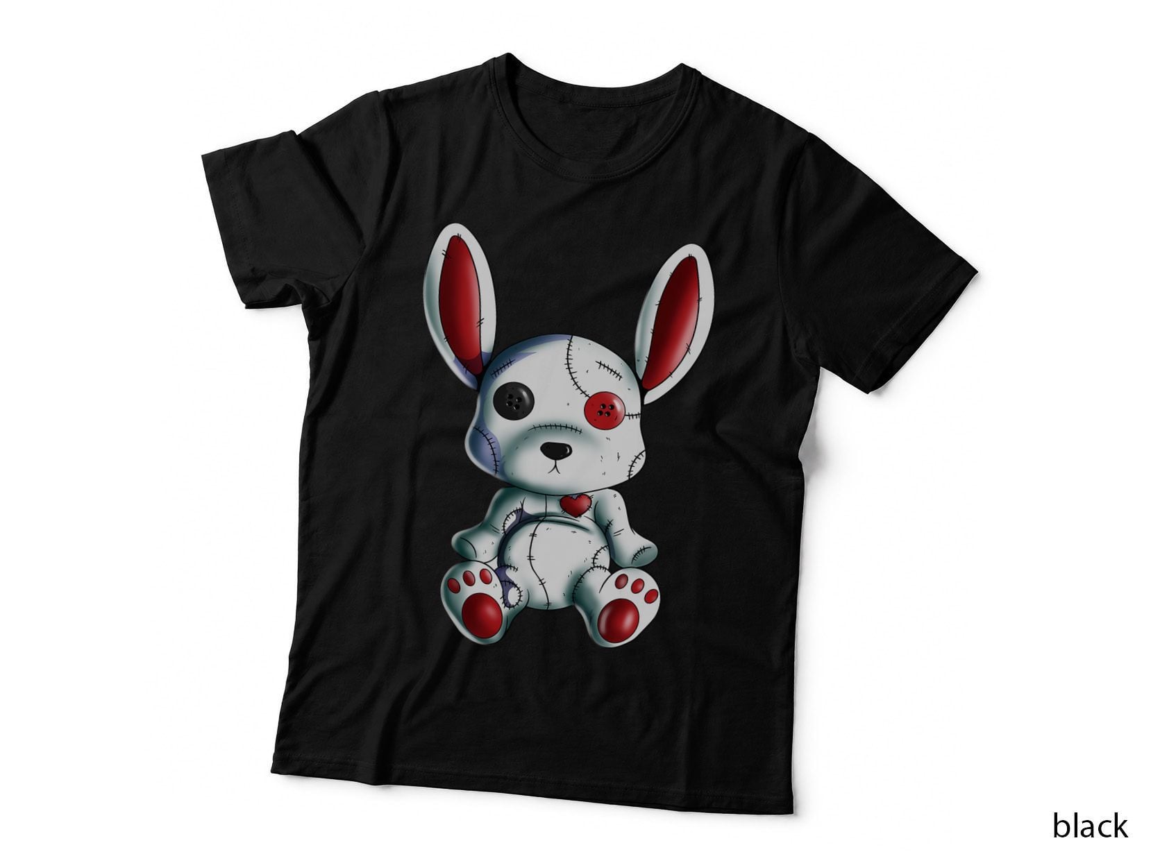 Gothic Goth Rabbit Outfit Rabbit Lover Horror Design Heart T-Shirt