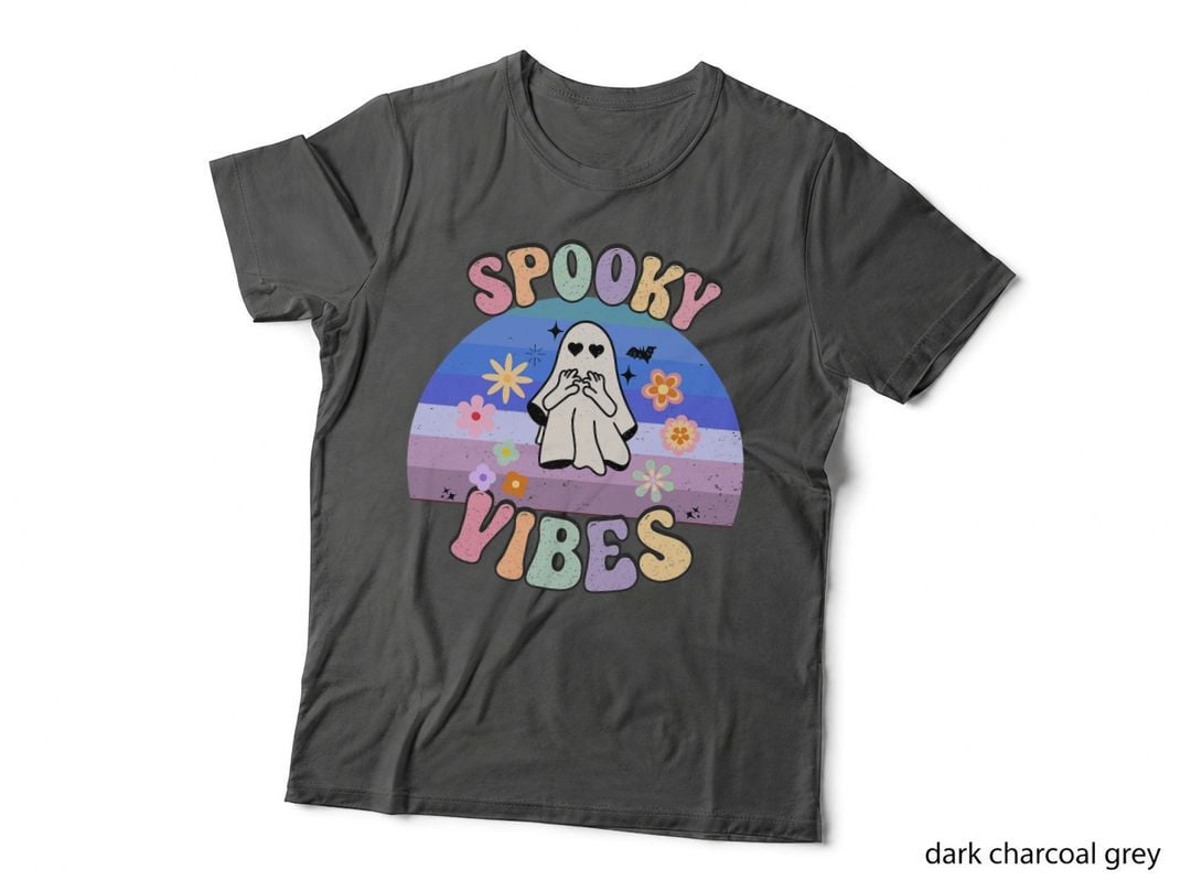 Groovy Ghost Spooky Vibes 60s 70s Retro Halloween T-Shirt