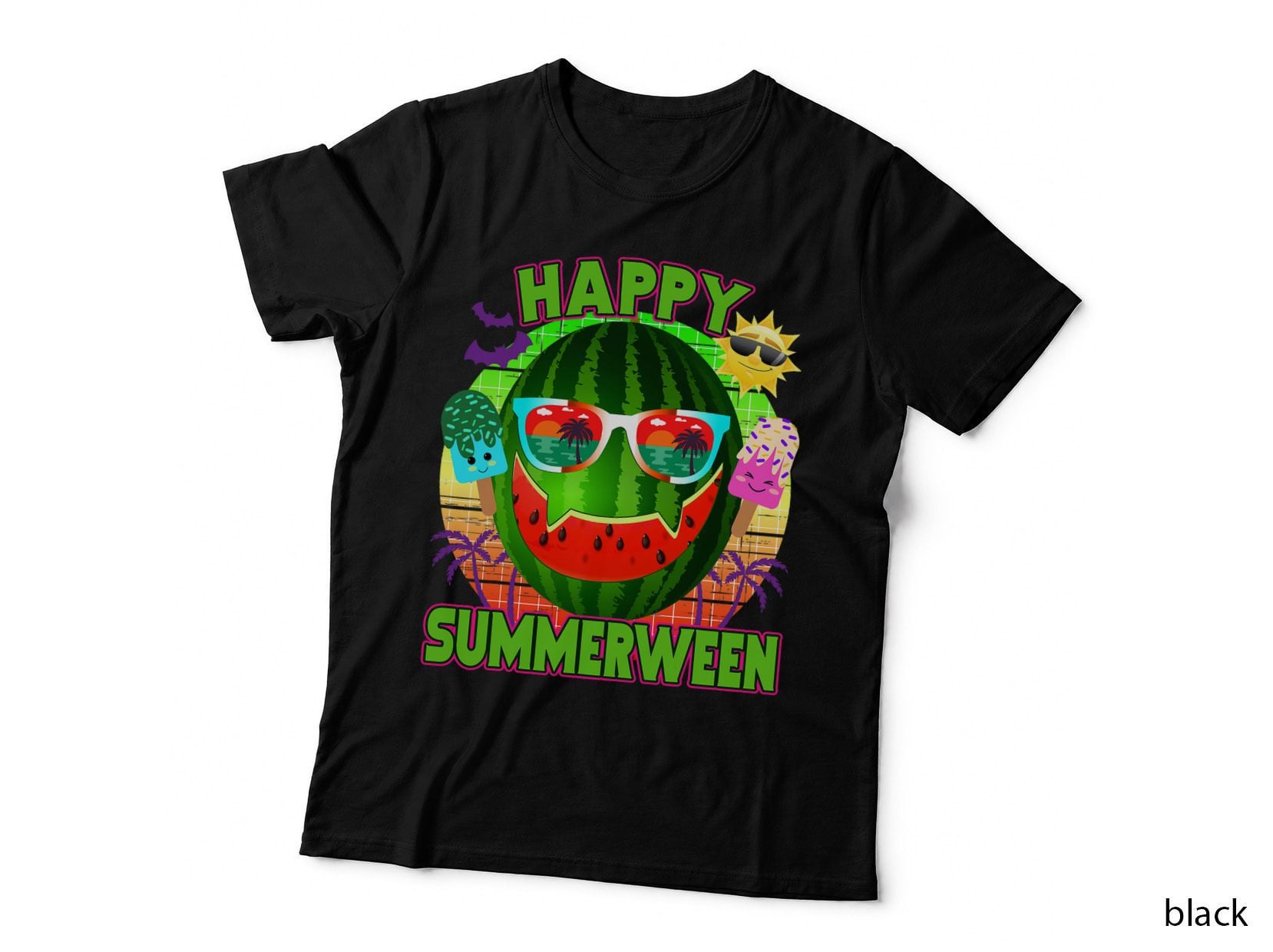 HAPPY Summerween Summer Watermelon Pumpkin Kawaii Ice Lolly T-Shirt
