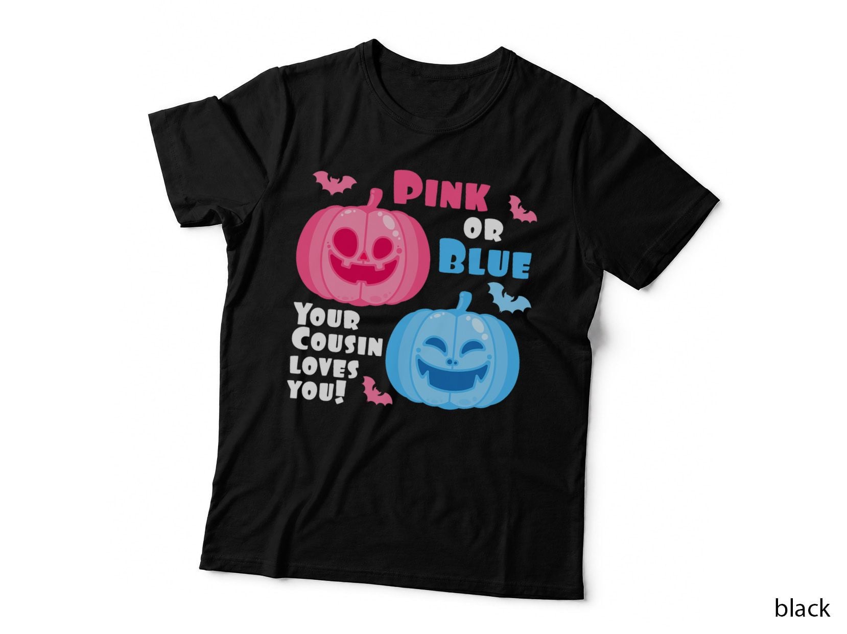 Halloween Gender Reveal Your Cousin Loves You Fall Theme T-Shirt