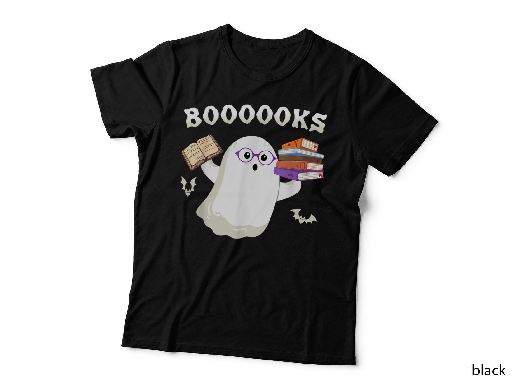 Halloween Ghost Reading Books Teacher Librarian Halloween T-Shirt