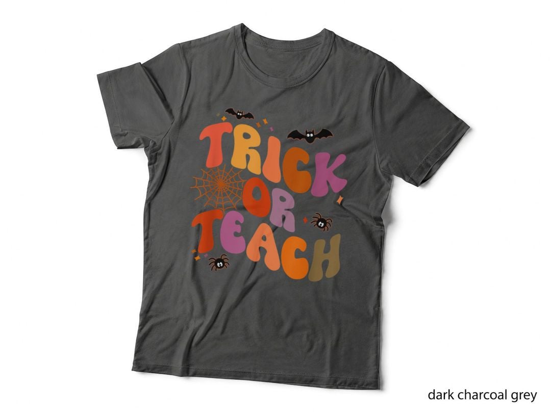 Halloween Retro Vintage Ghost Trick or Teach Funny Teacher T-Shirt