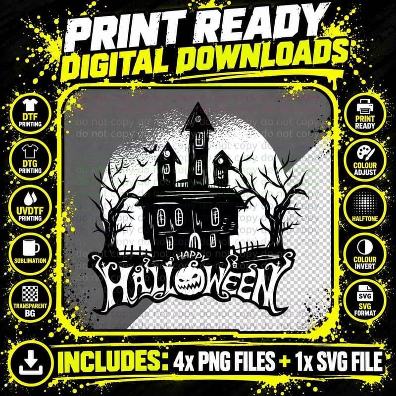 Happy Halloween Lazy Halloween Costume Spooky Haunted Png SVG Digital Bundle