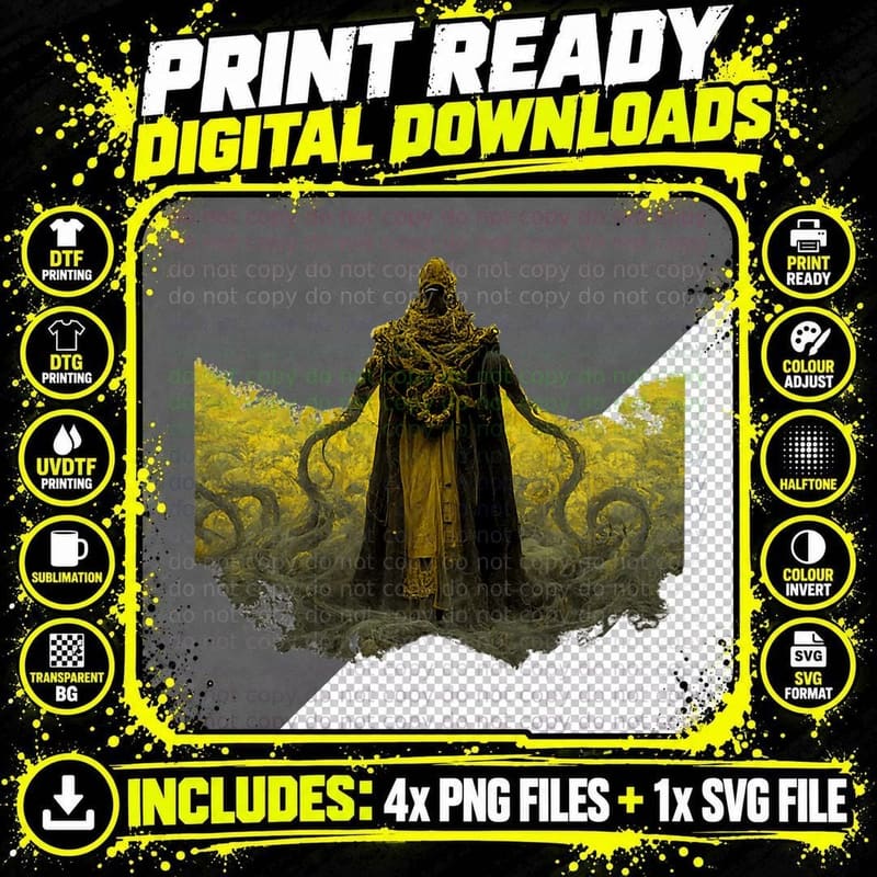 Hastur Lovecraft Horror T-Shirt Png SVG Digital Bundle