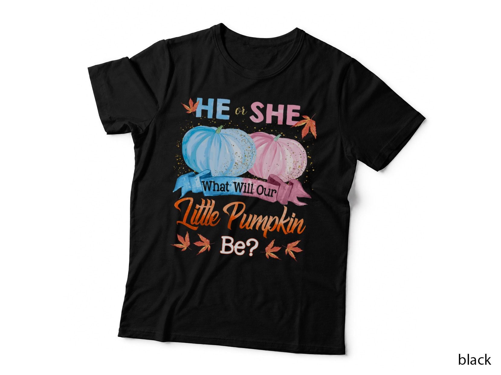 He or She What Will Our Little Pumpkin Be Autumn Baby Shower T-Shirt