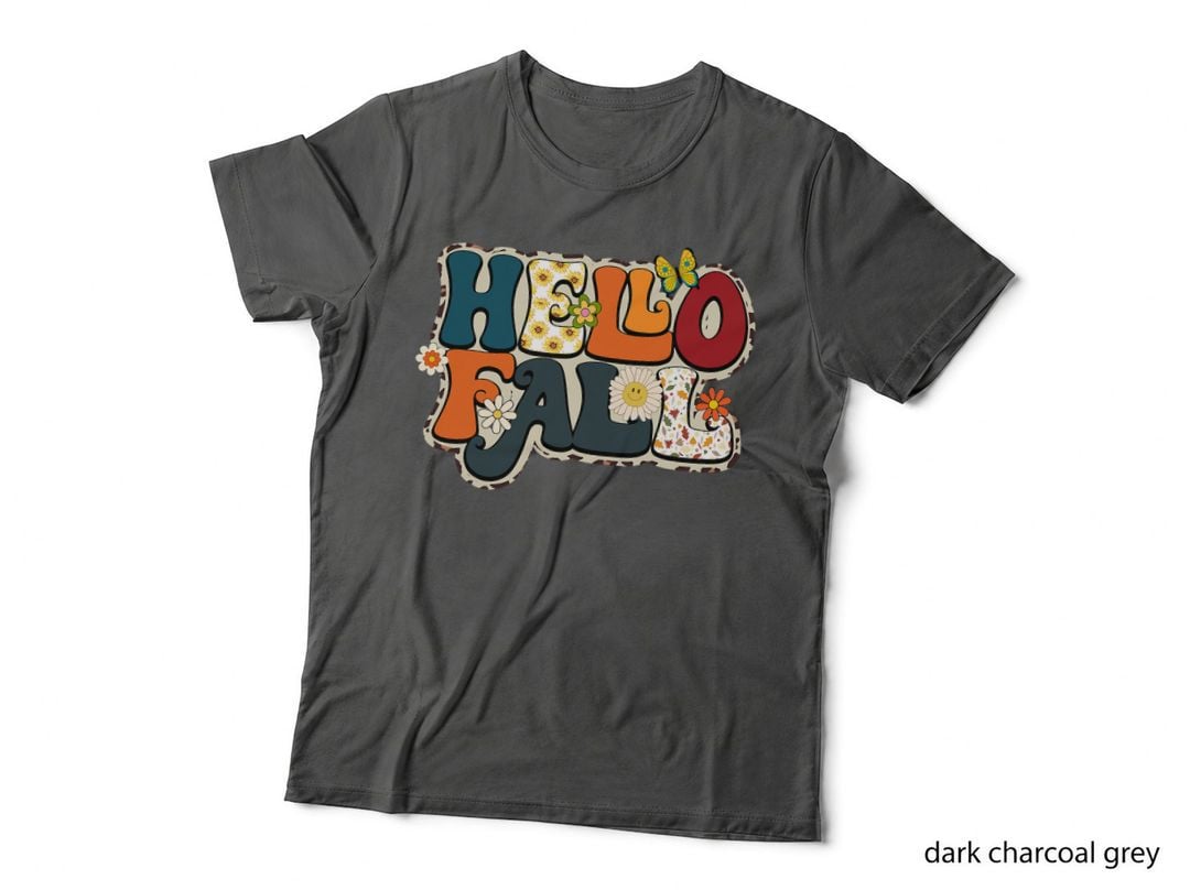 Hello Fall Retro Groovy Pumpkin Season Leopard Autumn T-Shirt