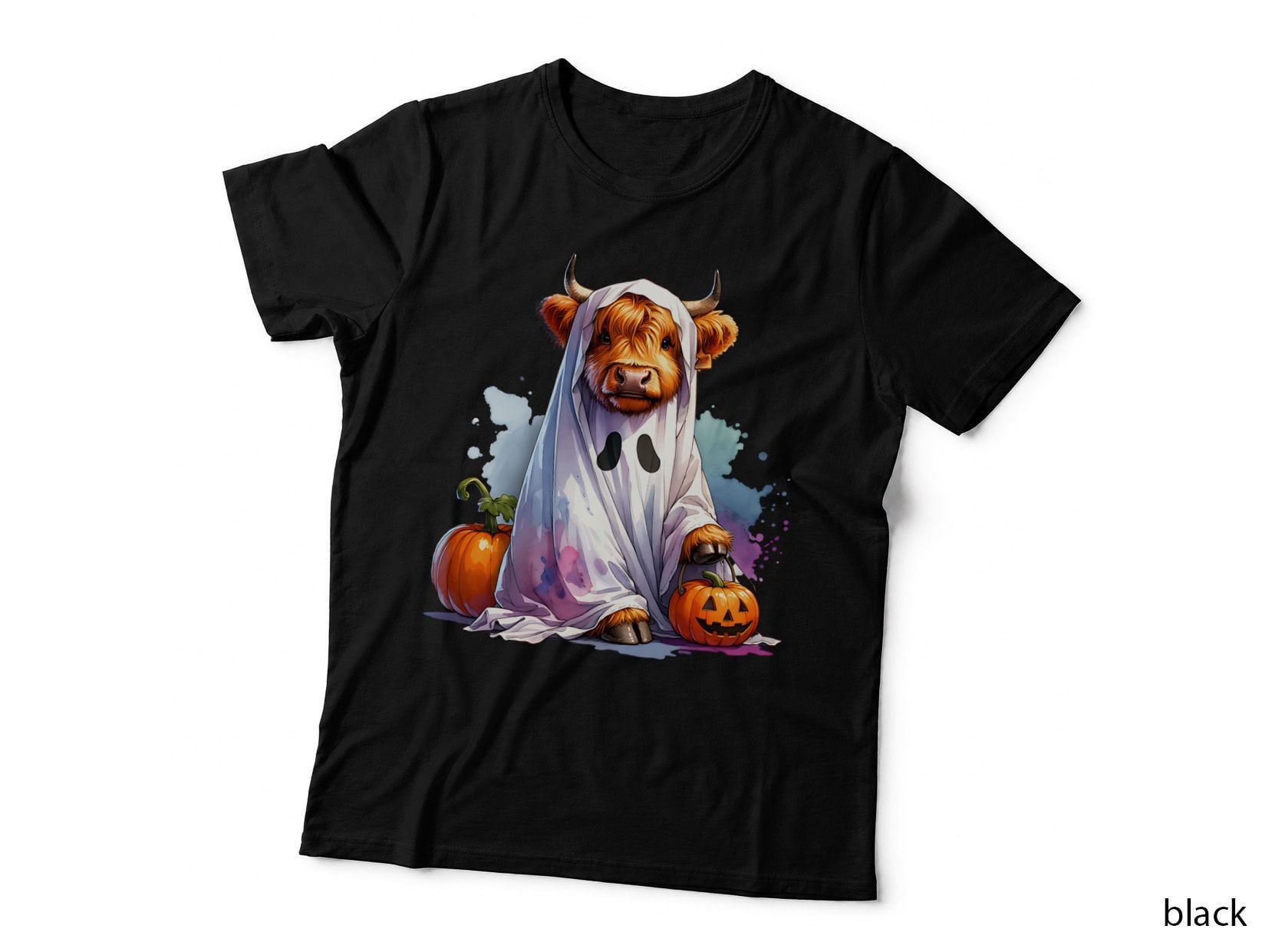 Highland Cow Ghost, Retro Vintage, Trendy Outfit, Gift Idea, Gift T-Shirt