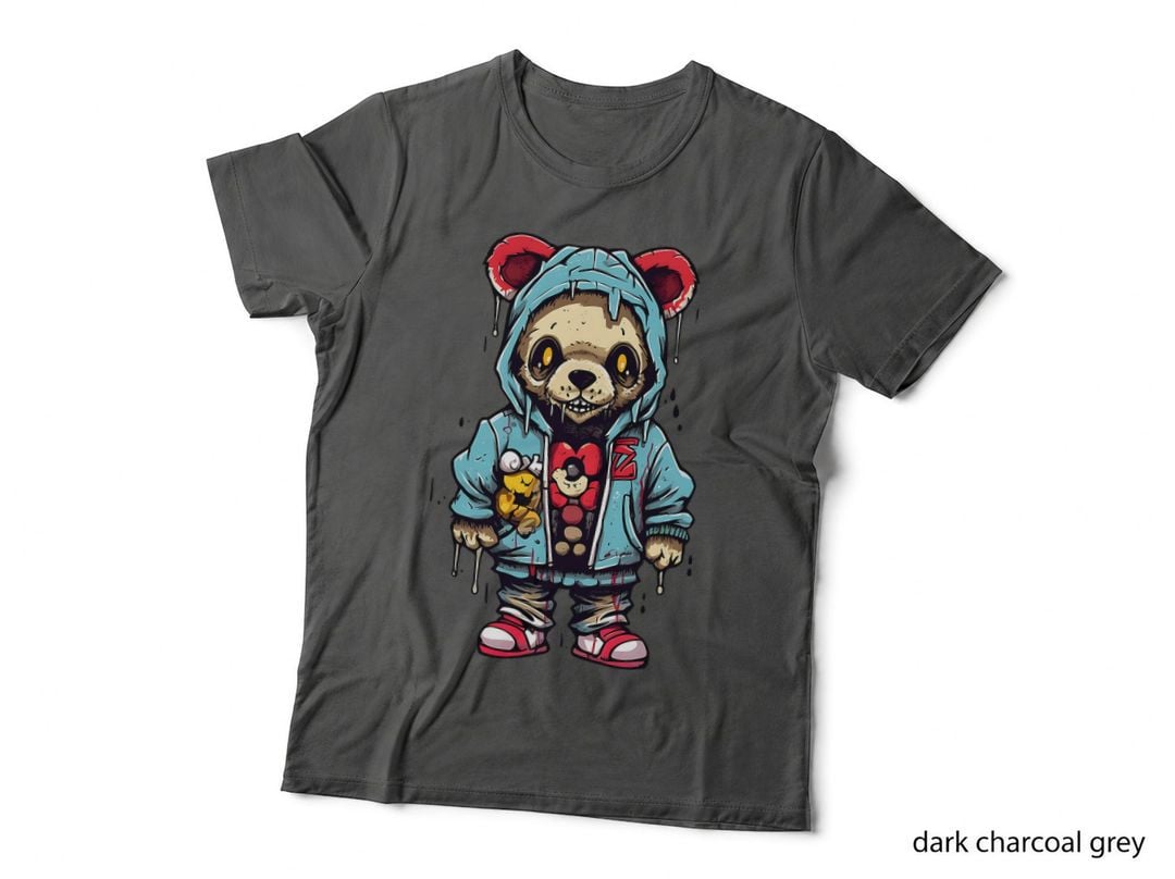 Hip Hop Teddy Bear Zombie Teddy Bear Streetwear Horror Drip T-Shirt