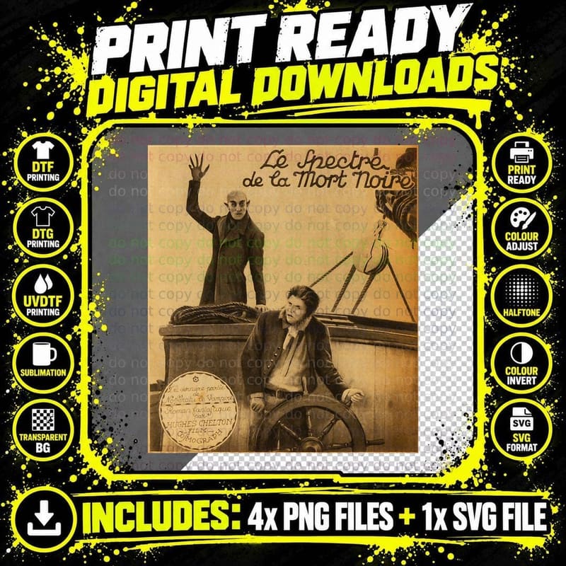 Horror Movie Monster Halloween Count Orlok Vampire Png SVG Digital Bundle