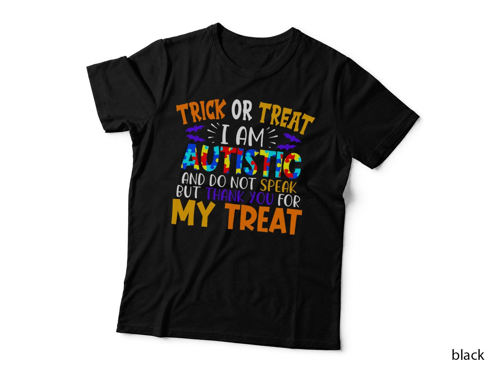 I Am Autistic Halloween Trick or Treat Autism Awareness T-Shirt