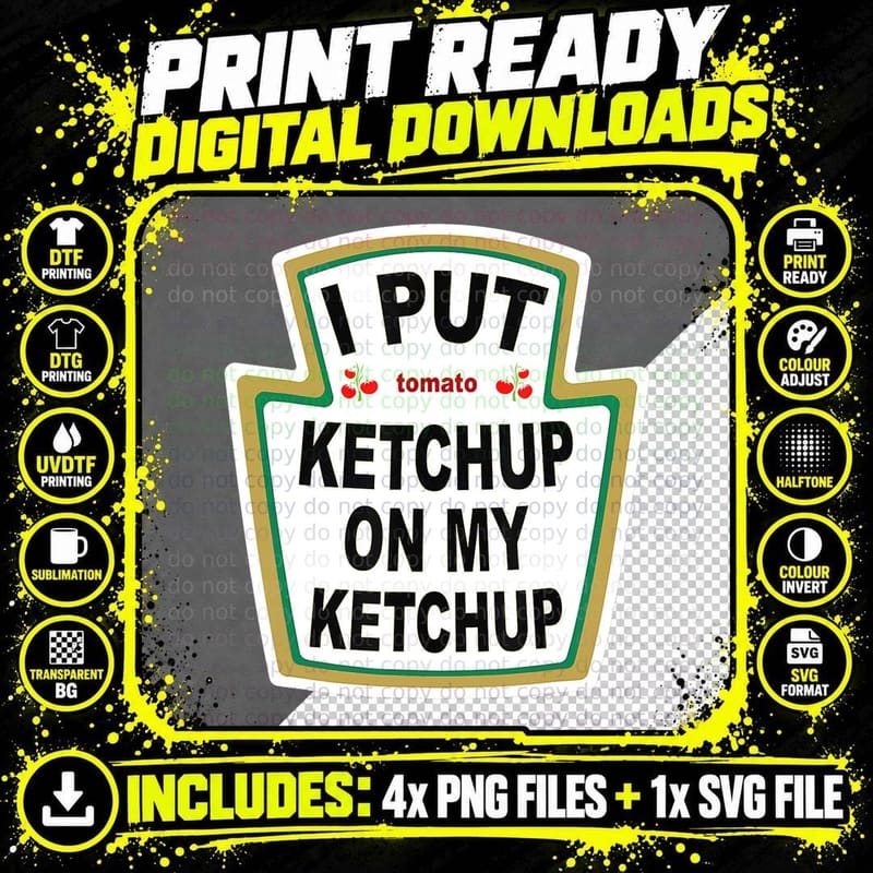 I Put Ketchup on My Ketchup Vintage Shirt Halloween Png SVG Digital Bundle