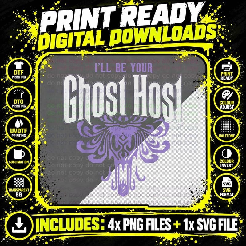 I'll Be Your Ghost Host Haunted Halloween Party T-Shirt Png SVG Digital Bundle