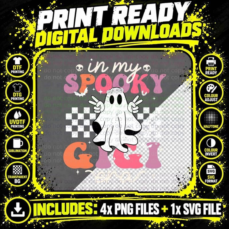In My Spooky Gigi Era Halloween Groovy Witchy Spooky Png SVG Digital Bundle