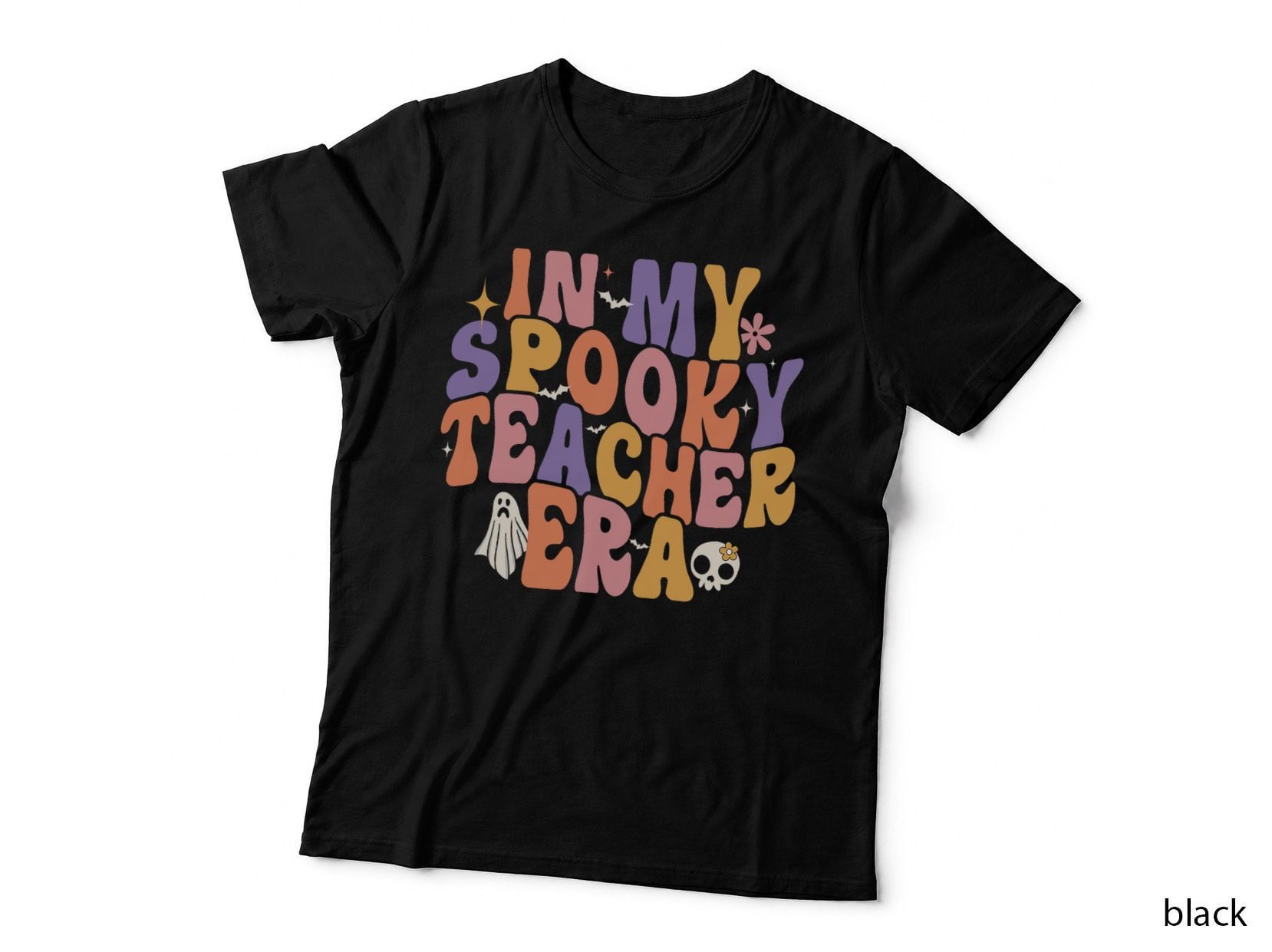 In My Spooky Teacher Era Groovy Retro Halloween Teacher T-Shirt